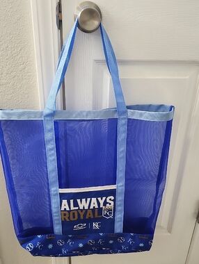 Kansas City Royals Blue Mesh Tote Beach Bag With Pocket